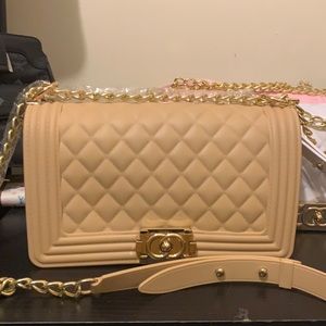 Tan quilt style crossbody